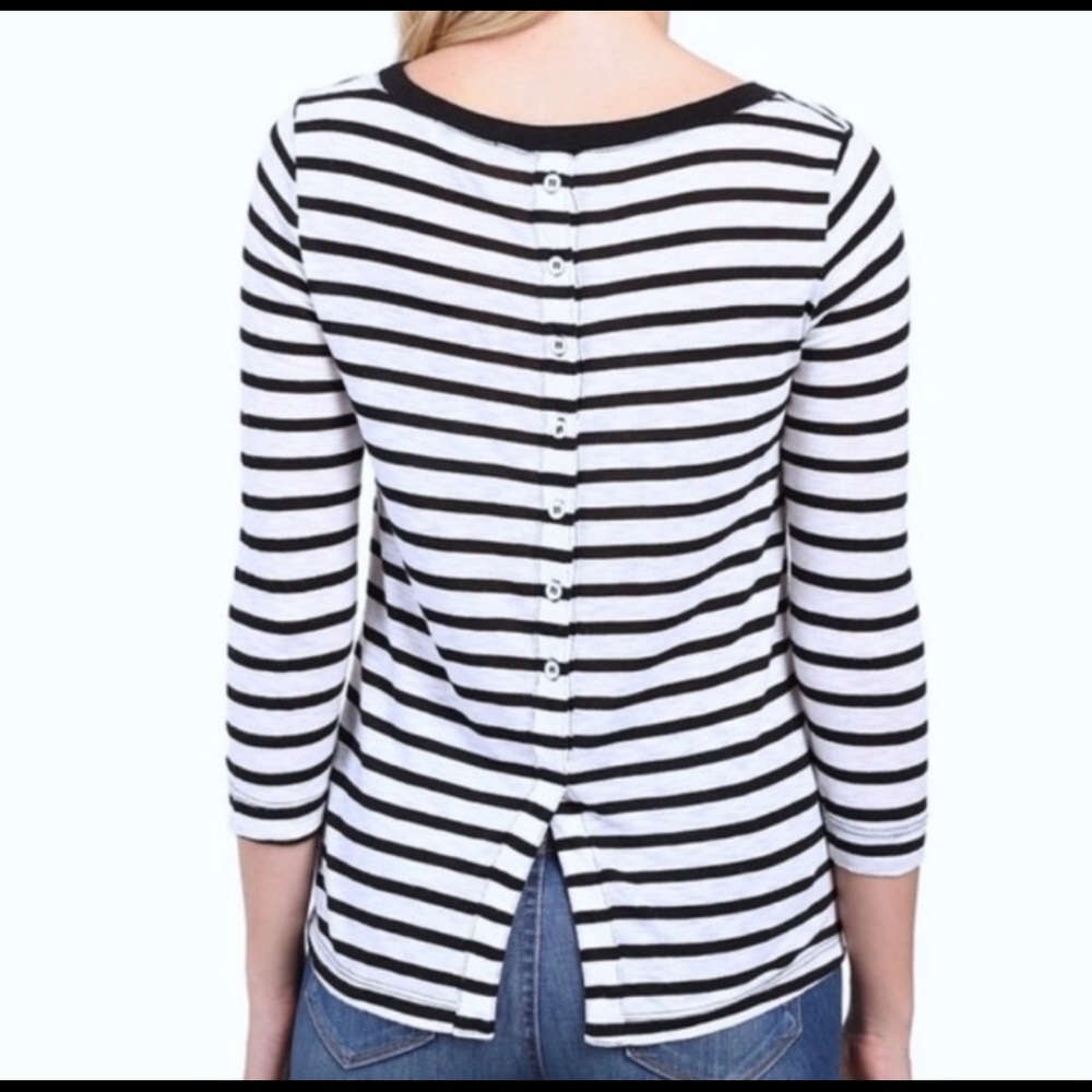 Splendid Cerine Stripes Button Down Back Top - image 6